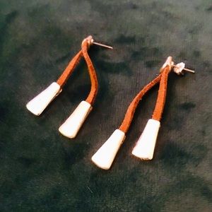 Earrings brown suede dangle